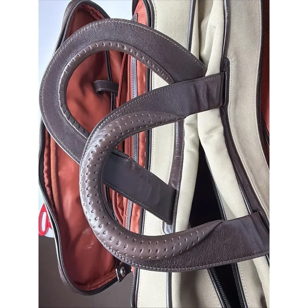 RARE Tumi Beige Brown Red LXT Duffle Underseat Cabin Bag Microfiber FXT 23152SW